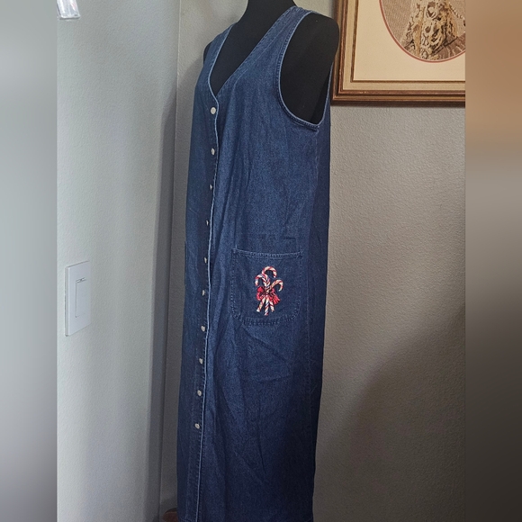 Candy cane denim maxi dress size 14 - Picture 2 of 9